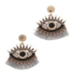 💥Evil Eye Black Fan Earrings - Bundle for 30% off